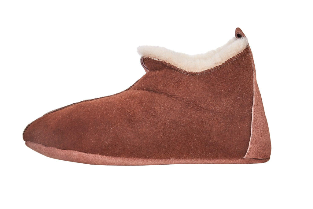 Buty z naturalnej owczej skóry - Brązowe